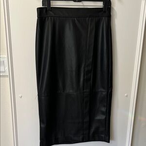Loft faux leather wrap midi skirt